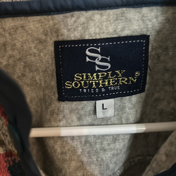 Simply Southern Crab Knit Snap Pullover in Smoke - Picture 2 of 9